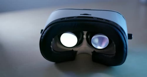 VR Headset Displaying Graphics and Technology