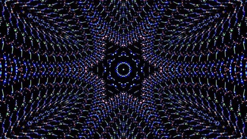 Abstraktes Kaleidoskopmuster mit vollen Farben. Magisches Mandala. 4k