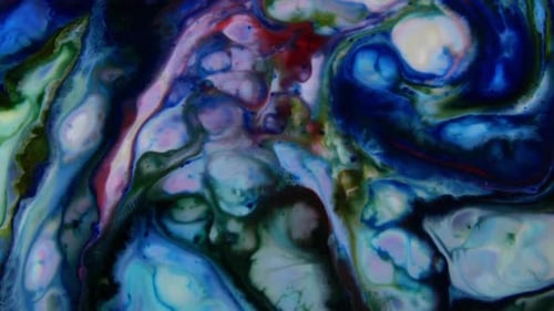 Abstract Colorful Fluids Swirling Artistically