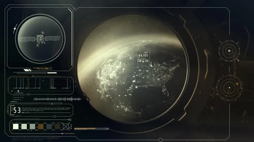 Planet Erde aus dem Bullauge eines Raumschiffs 4K