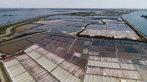 Aerial View of Salt Ponds for Harvest