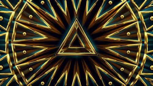 Elegant Golden Triangles Geometric Tunnel Loop