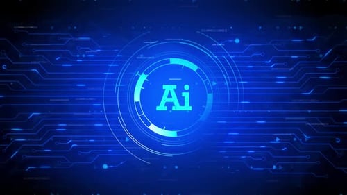 Futuristic AI Technology Digital Circuit Background Animation