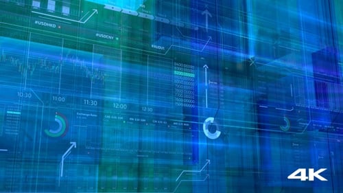 Futuristic Digital HUD Data Interface Background Loop