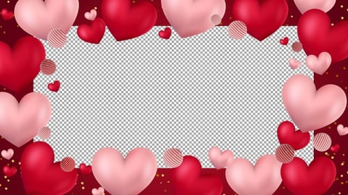 Romantic Heart Frame with Glitter Animation for Celebrations