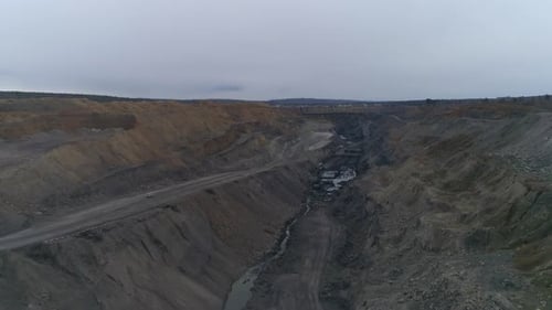 Aerial view of coal quarry and site after explosion. 14