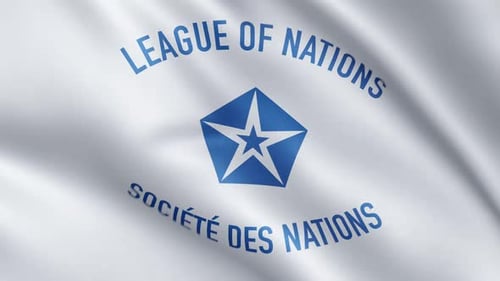 Animated Realistic Waving League of Nations Historical Flag