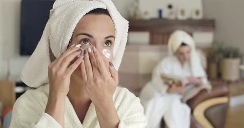 Young Women Enjoying a Day of Home Beauty Treatments