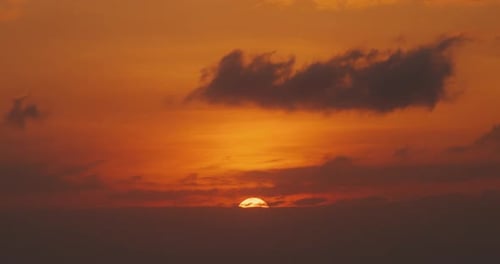 Sunset with Orange Sky and Clouds
