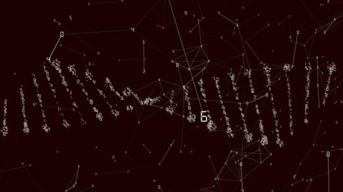 Dna Code With Numbers And Plexus Background