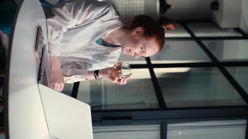 Woman on Video Call Drinks Beverage