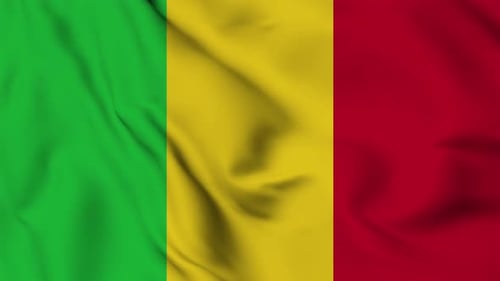 Realistic Waving Flag of Mali Seamless Loop