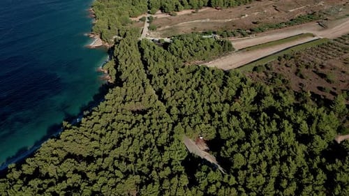 Vista aérea sobre a ilha croata