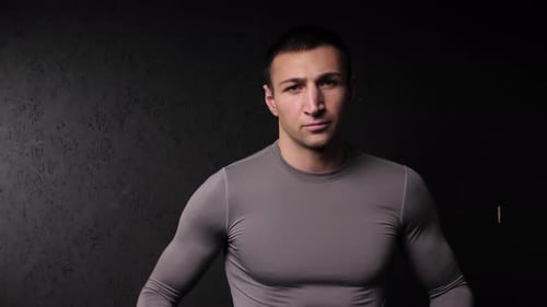 Caucasian Athlete Moves To Boxer Stance
