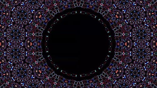 animierte runde Form mehrfarbiger blinkender Lichter auf schwarzem Hintergrund