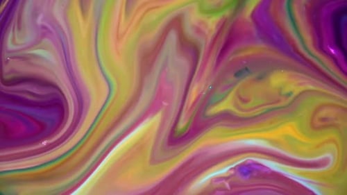 Liquid Colorful Paint Pattens Mix In Slow Motion