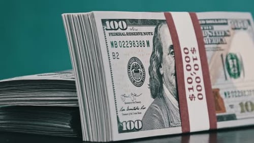 Bundled Stacks of Hundred Dollar Bills