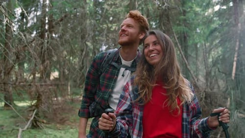 Couple Walking in Summer Woods