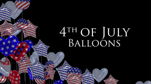 Floating Fourth of July American Flag Balloons Background