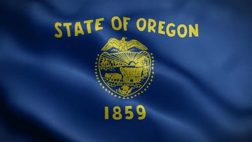 Oregon State Flag Waving Seamless Loop Animation