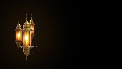 Ramadan arabische goldene Laterne auf schwarzem Hintergrund 4