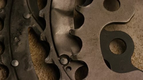 Close Up Macro Shot of Metal Gears