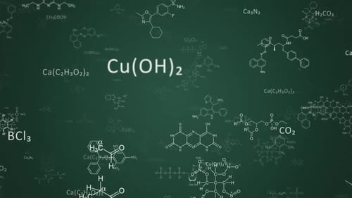 Animated Chemical Formulas and Scientific Data Background