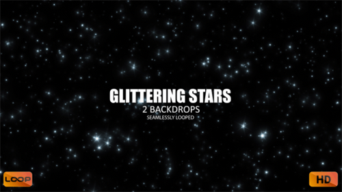 Sparkling Glittering Stars Space Background Animation