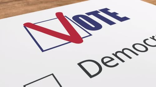 Animated Voting Ballot Marking Democratic Selection