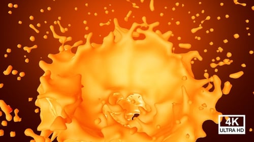 Respingo de suco de laranja grande 4K