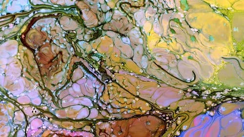 Abstract Colorful Ink Spread Art