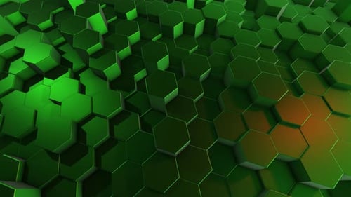 abstract green background with hexagons
