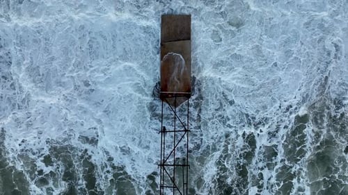 Dramatic Sea Texture Aerial View Turkey Alanya