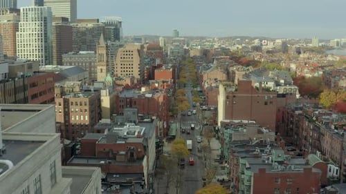 Flying down Newbury Street in Boston's Back Bay