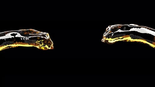 Beer Streams Collide on Black Cold Alcohol Liquid Drink Super Slow Motion 1000 Fps