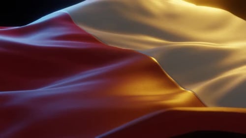 Dynamic Red and White Waving Fabric Motion Background