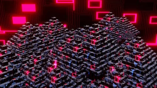 4K Artificial Intelligence Digital Grid Environment Futuristic | Technology Background Loop