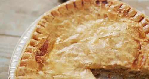 Delicious Freshly Baked Golden Pie with Flaky Crust