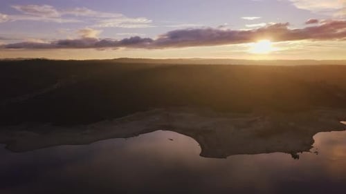 Sun rising over peaceful swamp