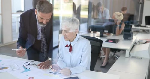Group of Business People Have Meeting and Working in Modern Office