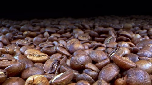 Roasted Coffee Beans Close Up View