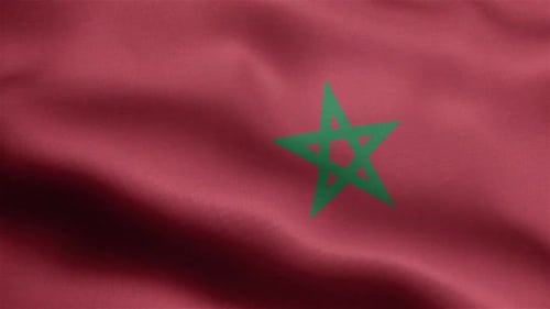Realistic Waving Flag of Morocco Loop Animation