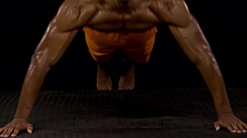 Athletic Man Doing Push-Ups