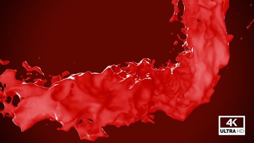 Vibrant Red Liquid Splash Element with Alpha Channel