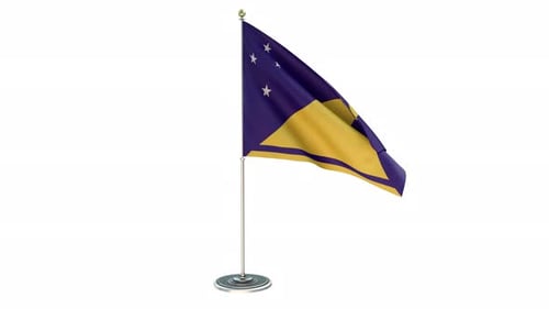 Realistic Waving Flag on Pole Animation Loop