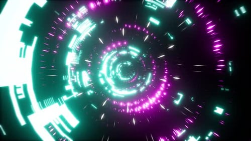 Cyberpunk Scifi Tunnel 4K 03