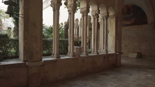 13Th Century Franciscan Monastery with a View of the Bell Tower in Dubrovnik