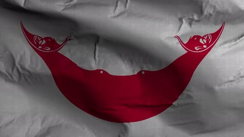 Easter Island Flag Waving Animation with Realistic Fabric Texture