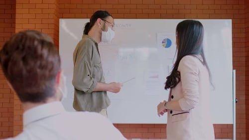 Group of business man and woman people meeting brainstorm and work in office workplace.