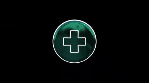 Glossy 3D Medical Cross Icon Animation